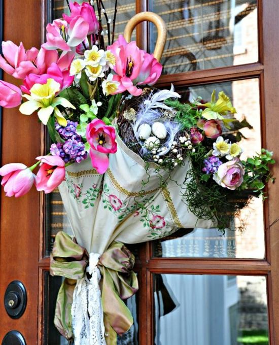 view door entry original decoration flowers spring