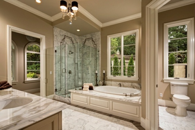 Elegant bath room view beige color