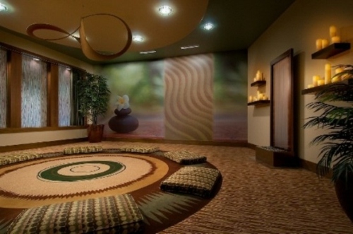 spacious meditation room view