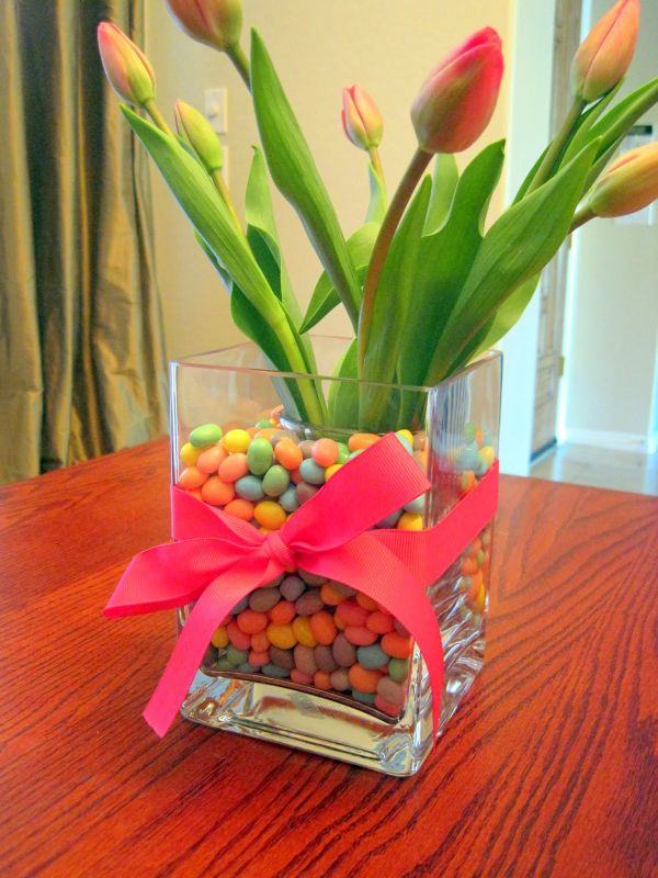 view vase glass deco easter little eggs