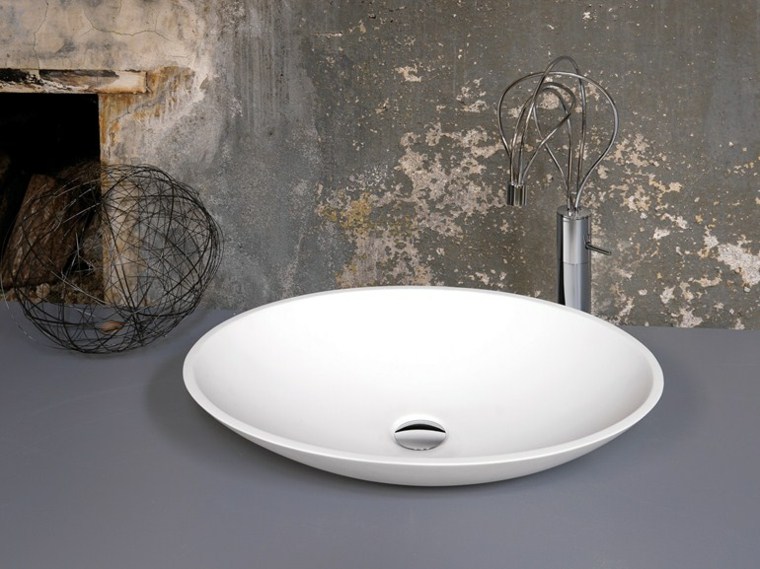 oval modern washbasin industrial bathroom design