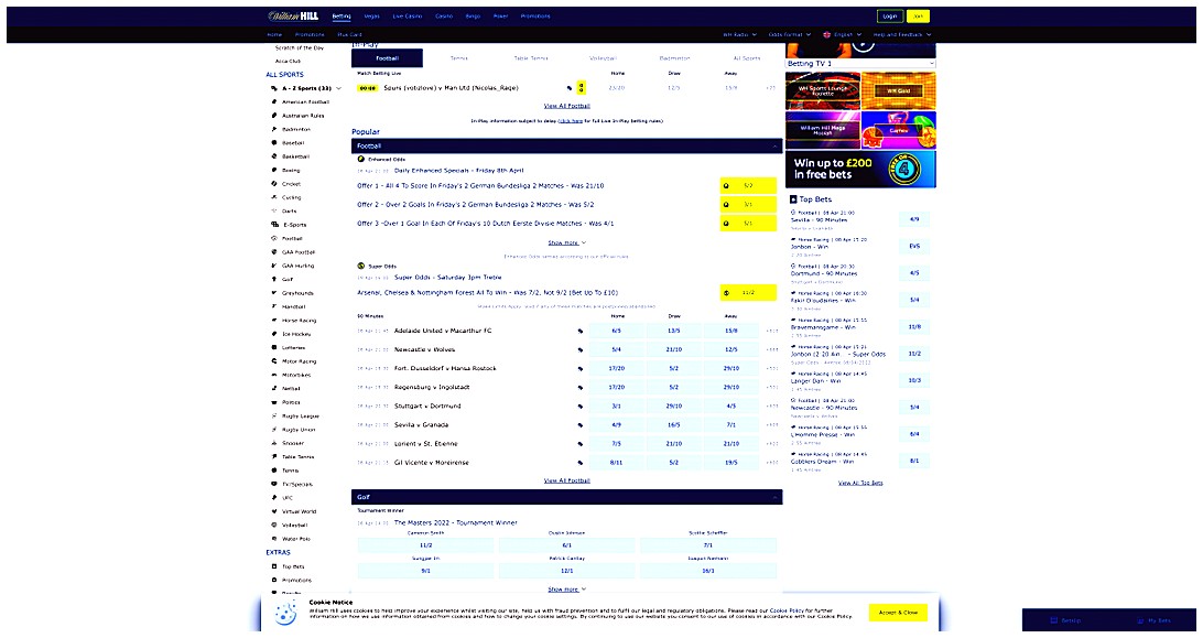 Os benefícios de apostar com William Hill Australia