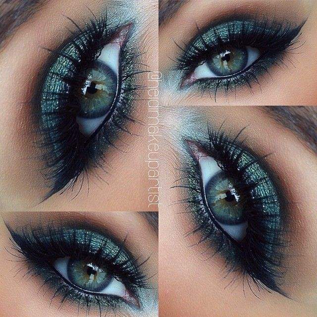 makeup idea for green eyes blue mascara palette sephora