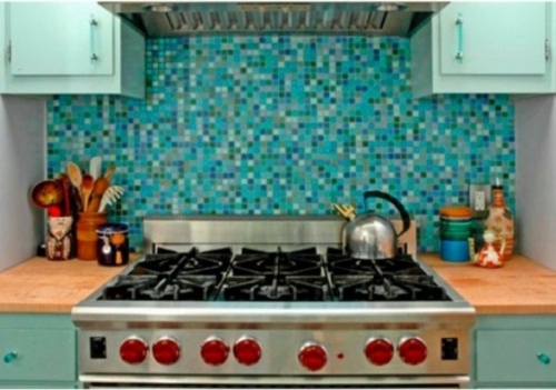 back splash blue color