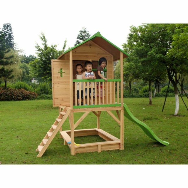 zoom small garden hut wood stilts